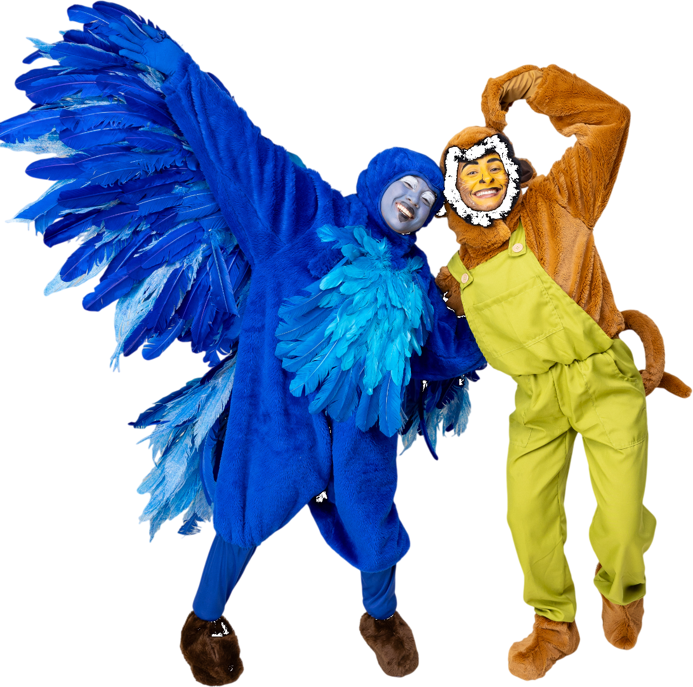 Arara Gracinha e Macaco Sapeca juntos